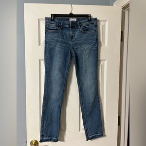 Free People Kentucky Blue Slit Raw Hem Skinny Jeans Size 29
